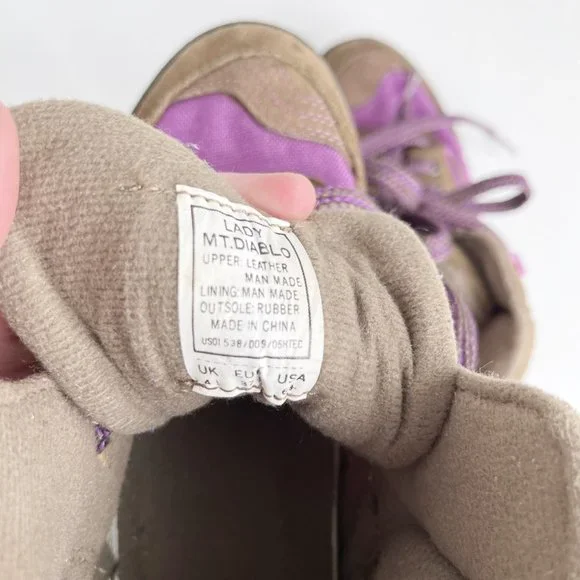Vintage Hi-Tec | Brown Purple Leather Hiking Sneaker / Ankle Boot | 6.5 - Picture 8 of 9